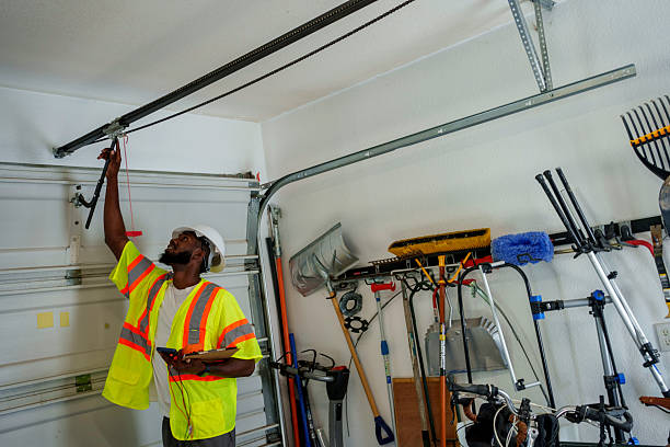 Professional Garage Door Panel Replacement technician working in Morocco, IN